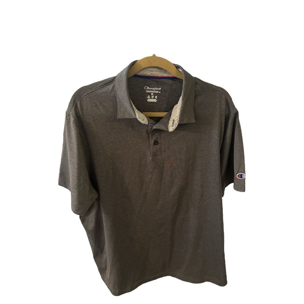 Champion Performance Polo Shirt Athletic Golf Casual Gray XL‎